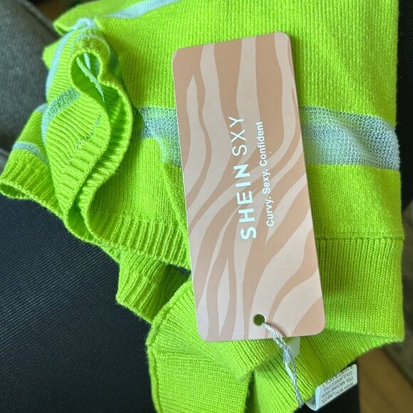 SXY green and sheer halter top - Picture 4 of 4